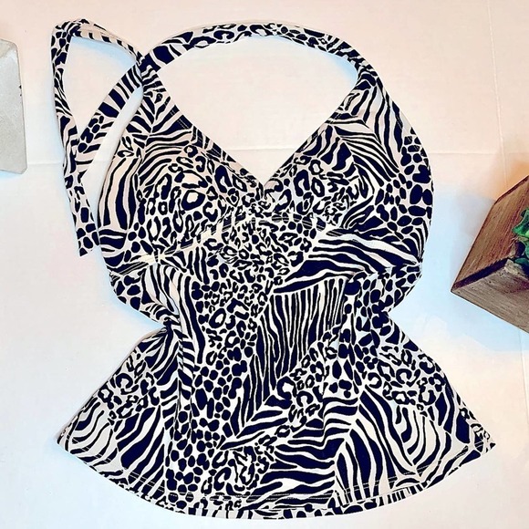 MERONA Animal Print Halter Swim Top - Picture 4 of 8